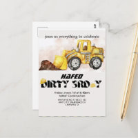 Construction Birthday Invitation Editable Dump Tru