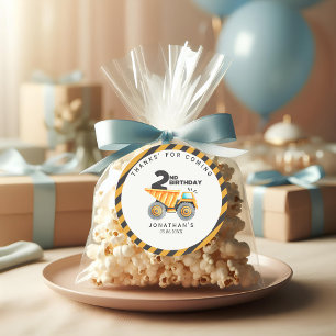 Construction Birthday Party 2 Years Classic Round Sticker