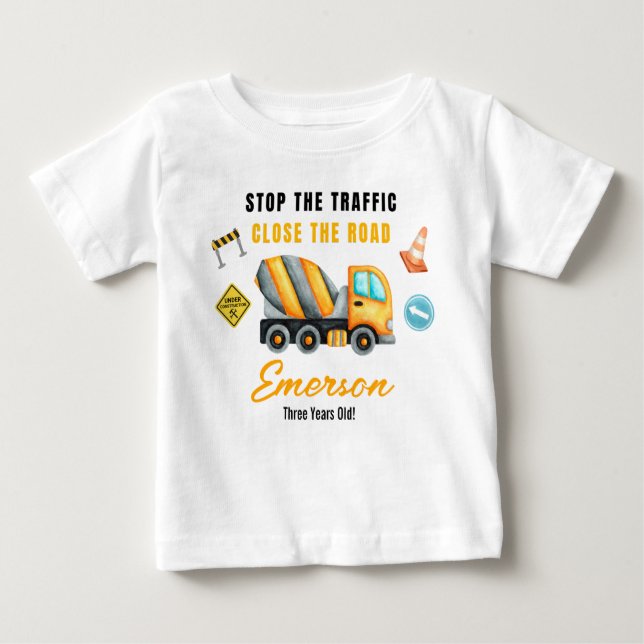 Construction Birthday Party Baby T-Shirt (Front)