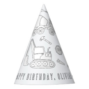 Construction Birthday Party - Color Your Own Hat
