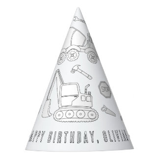 Construction Birthday Party - Colour Your Own Hat