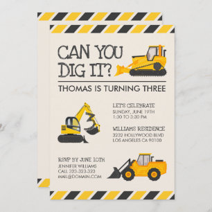 Construction Birthday Party customJulia Invitation