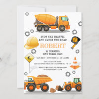 Construction Birthday Party Invitation