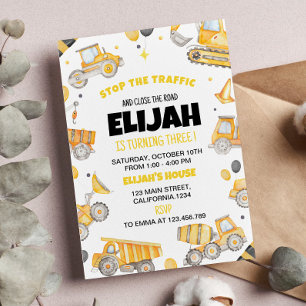 Construction Birthday Party Invitation