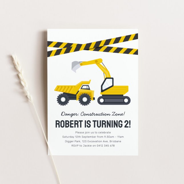 Construction Birthday Party Invitation (Creator Uploaded)