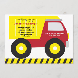 Construction Birthday Party Invitation
