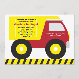 Construction Birthday Party Invitation