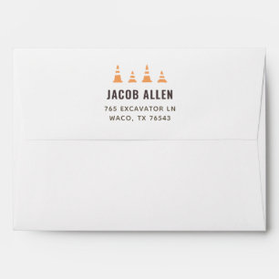 Construction Birthday Party Invitation Envelope