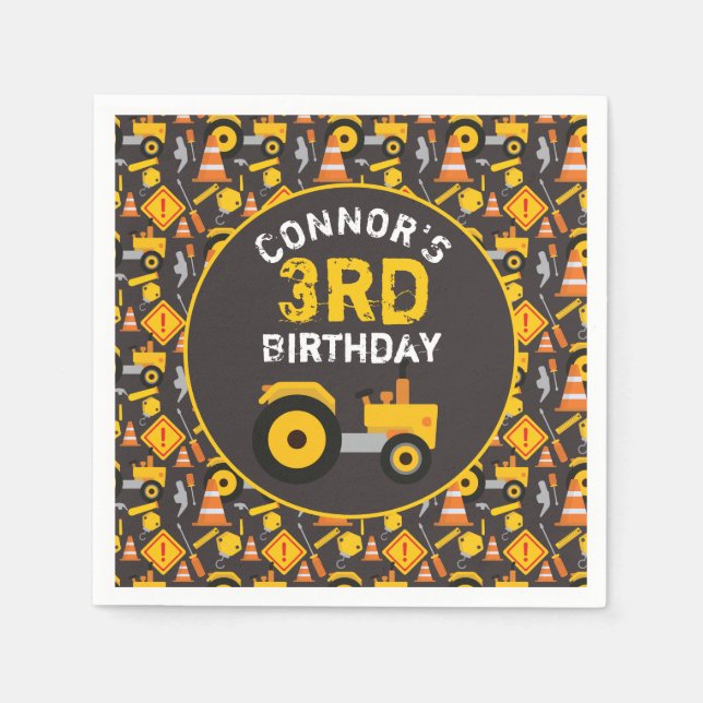 Construction Birthday Party  Napkin (Front)