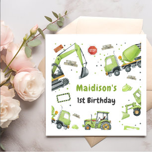 Construction Birthday Party Thank You Napkin