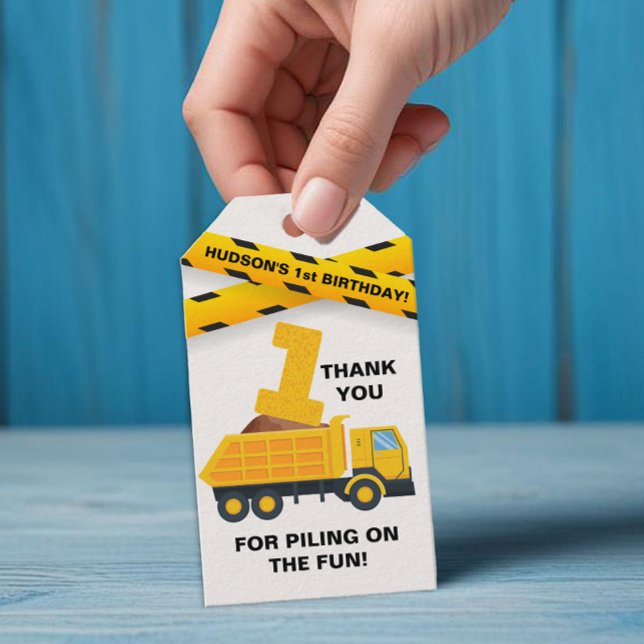 Construction Birthday Party Thank You Tag  (1st Birthday Favor Tag)