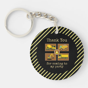 Construction Birthday Personalised Name Boy Truck Key Ring
