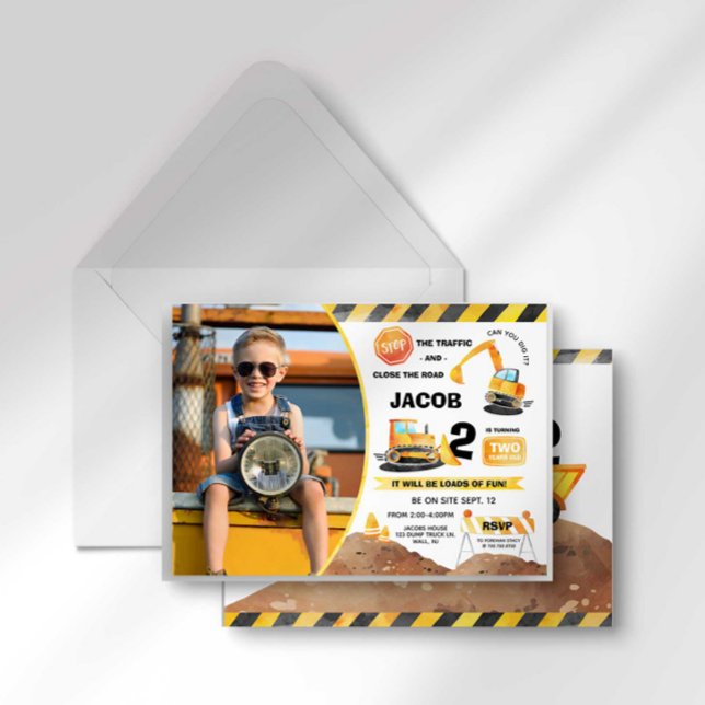 Construction Birthday Photo Invitation Any Age (Creator Uploaded)