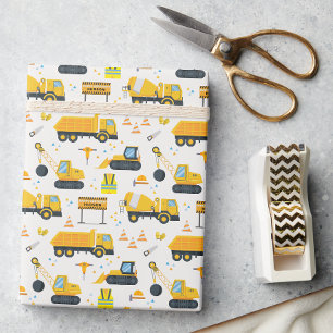 Construction Birthday Wrapping Paper – Yellow Dump