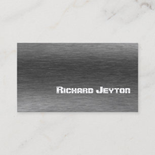 Construction black grey metal custom business card