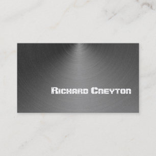 Construction black grey metal custom business card