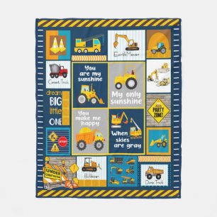 Construction Blanket, Construction Gifts Fleece Blanket