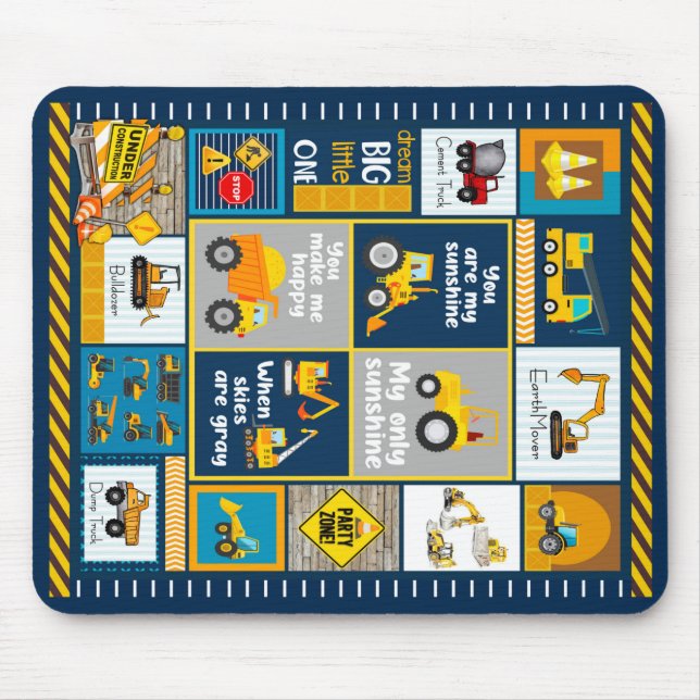 Construction Blanket, Construction Gifts Mouse Pad (Front)