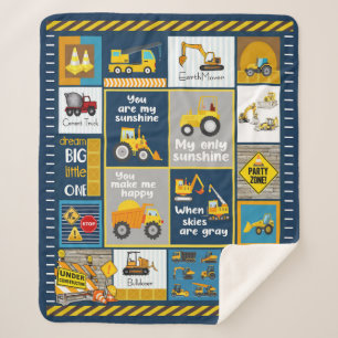 Construction Blanket, Construction Gifts Sherpa Blanket