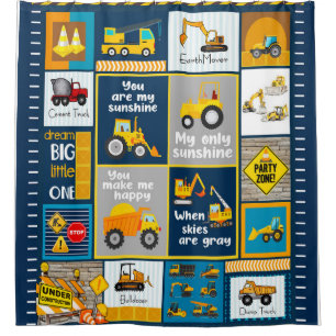Construction Blanket, Construction Gifts Shower Curtain