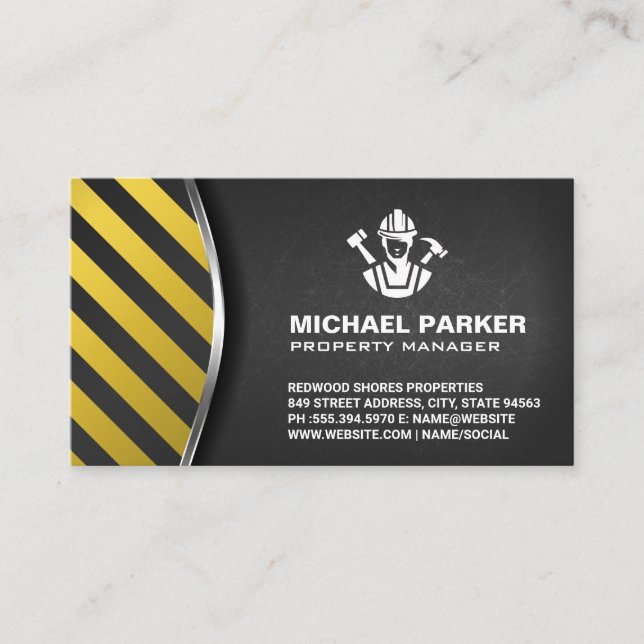 Construction Blue Collar Worker | Repairman Business Card (Front)