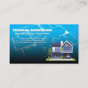 Construction Blue Prints   Real Estate Housing Business Card