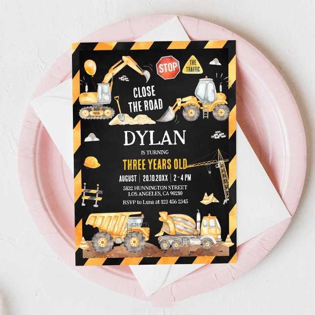 Construction Boy Birthday Invitation (Creator Uploaded)