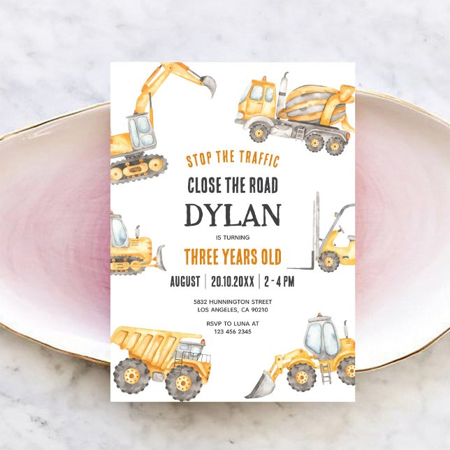 Construction Boy Birthday Invitation (Creator Uploaded)