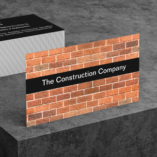 Construction Brick Pattern Business Cards