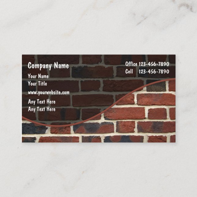 Construction Brick Wall Theme Business Card (Front)