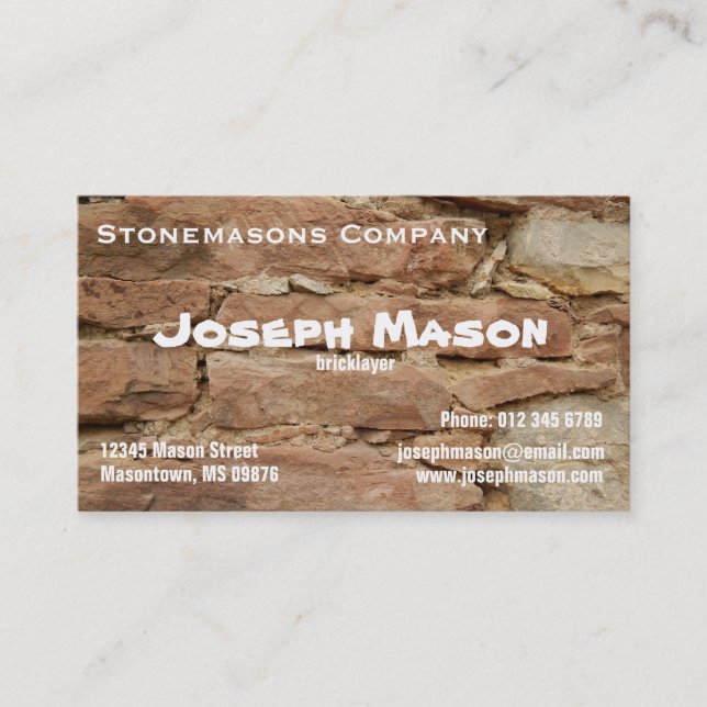 Construction Bricklayer Business Card (Front)