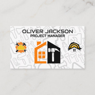 Construction Builder Blue Collar Home Repair Business Card
