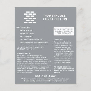 Construction Builder Brick Pattern Grey Flyer