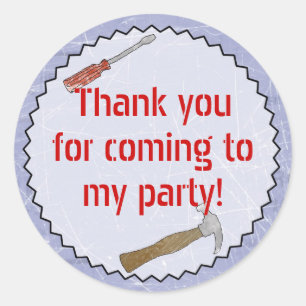 Construction/Builder Party Customisable Sticker