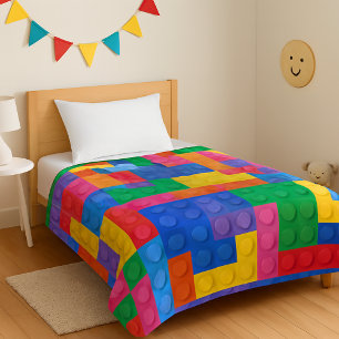 Construction Building Blocks Toy Pattern 2 Fleece Blanket