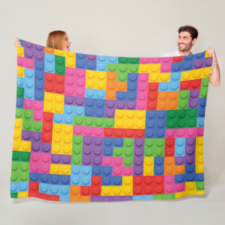 Construction Building Blocks Toy Pattern 2 Fleece Blanket