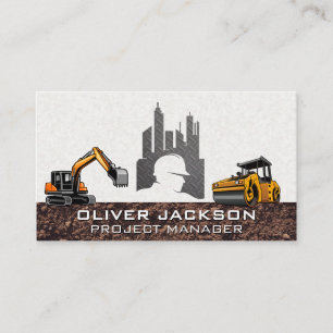 Construction Building Logo Heavy Machinery Business Card