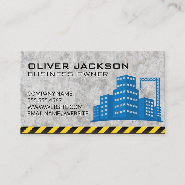 Construction Building Site | Concrete  Business Card (Front)