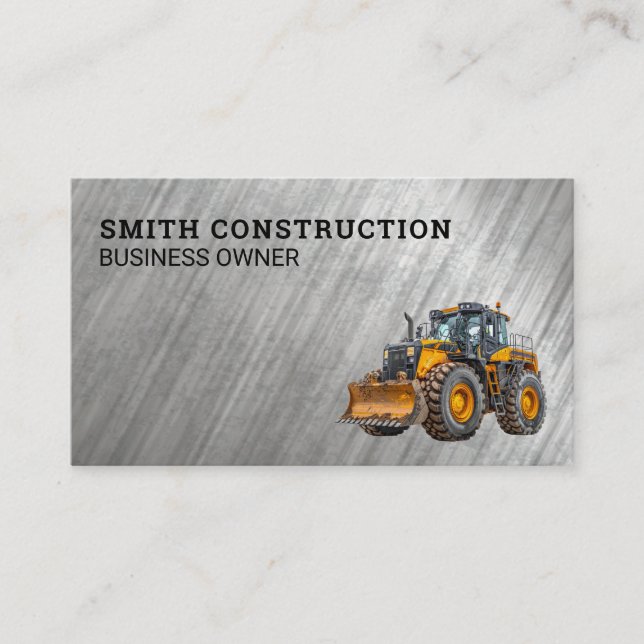 Construction Bulldozer |  Business Card (Front)