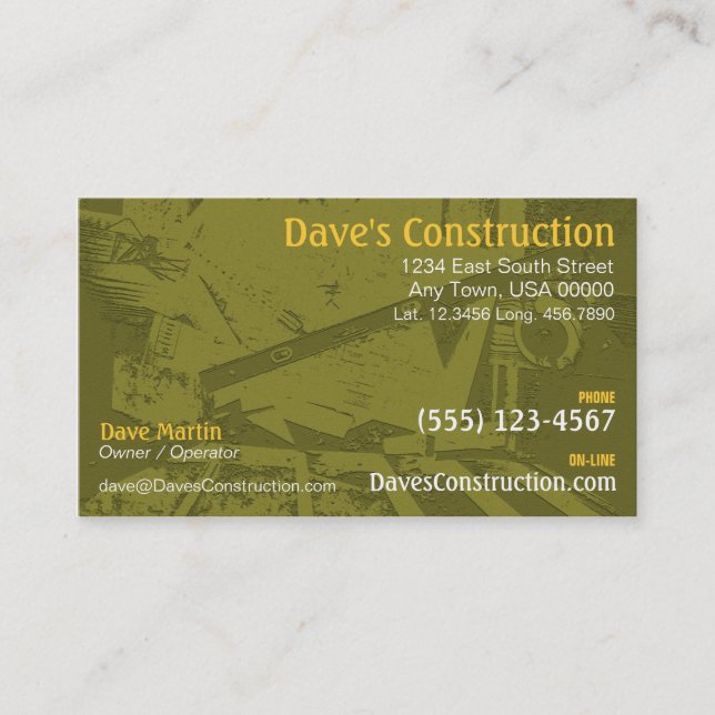 Construction Business Card (Front)