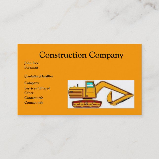 Construction Business Card (Front)