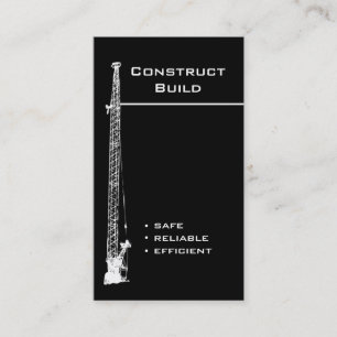 Construction Business Card black white crane