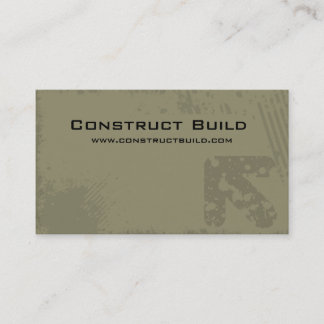 Construction Business Card Grunge green