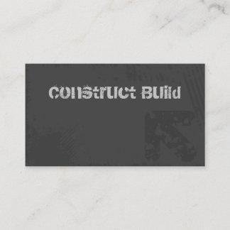 Construction Business Card Grunge grey