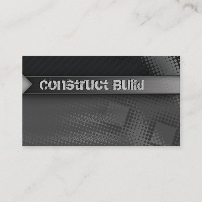 Construction Business Card Grunge metal dots (Front)