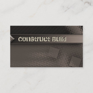 Construction Business Card Grunge metal dots brown