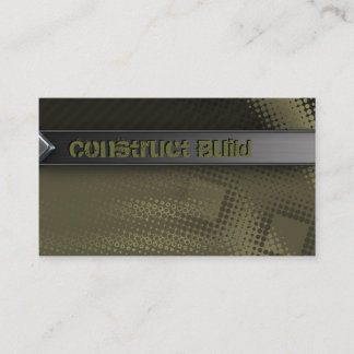 Construction Business Card Grunge metal dots green