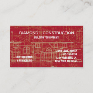 Construction business card Red