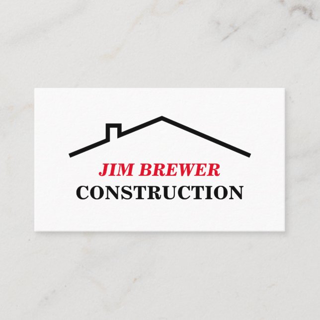 Construction business card template for builders (Front)