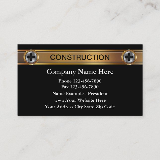 Construction Business Cards (Front)